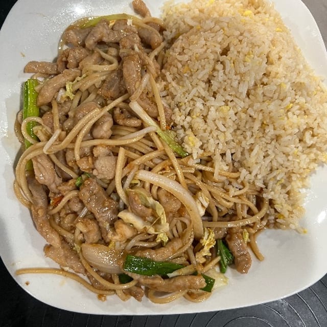 (L) Pork Lo Mein.